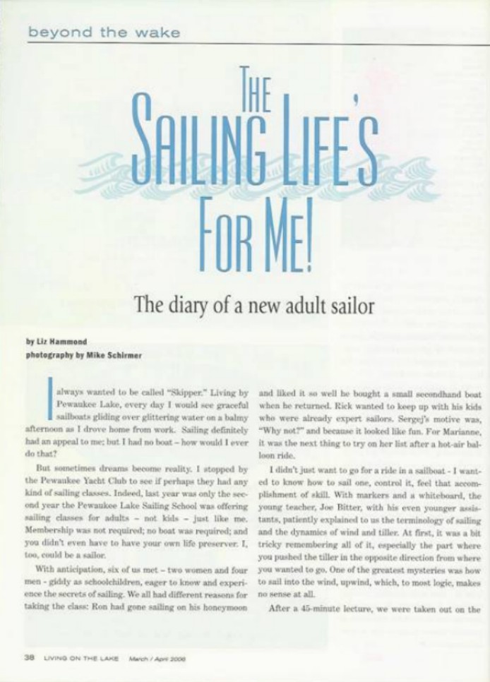 The Sailing Life's For Me in Living on the Lake